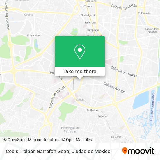 Mapa de Cedis Tlalpan Garrafon Gepp