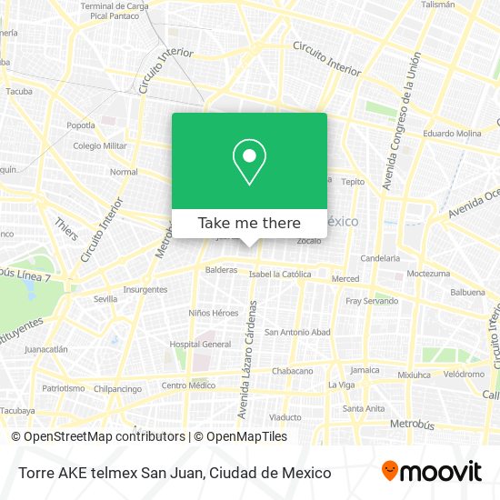 Torre AKE telmex San Juan map