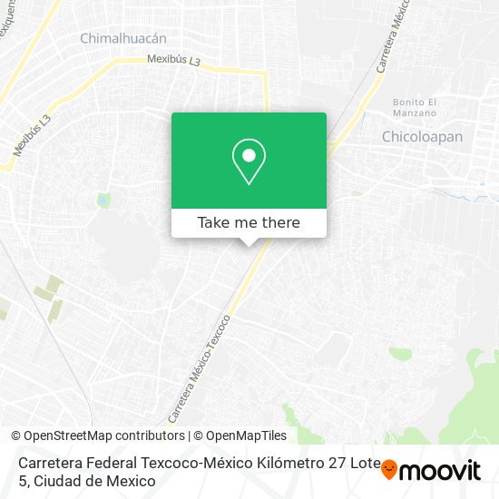 Carretera Federal Texcoco-México Kilómetro 27 Lote 5 map