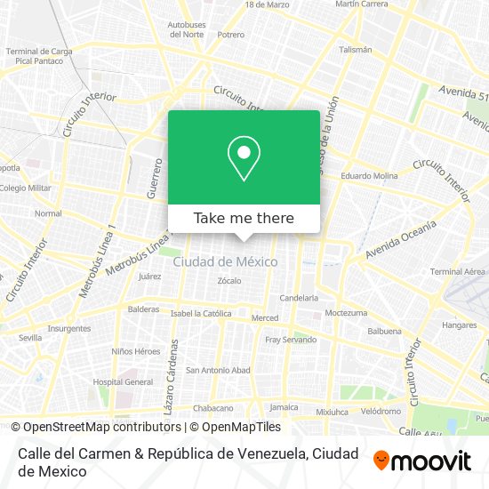 Mapa de Calle del Carmen & República de Venezuela