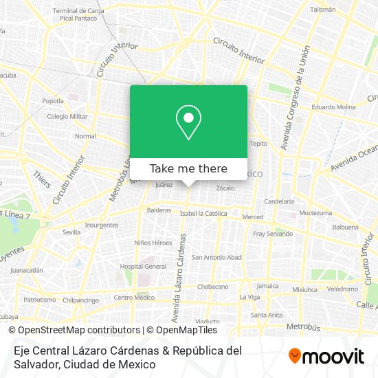 Eje Central Lázaro Cárdenas & República del Salvador map