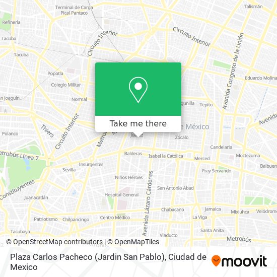 Plaza Carlos Pacheco (Jardin San Pablo) map