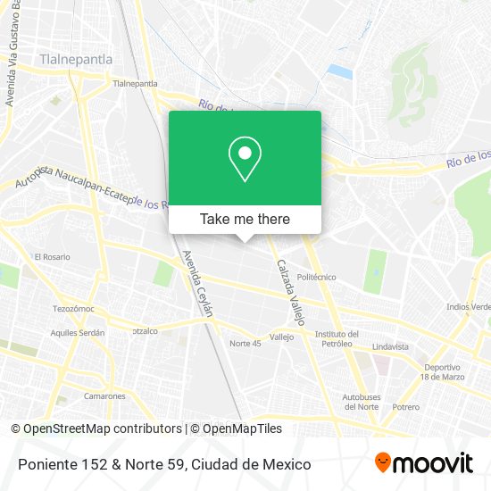 Poniente 152 & Norte 59 map