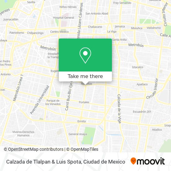 Calzada de Tlalpan & Luis Spota map