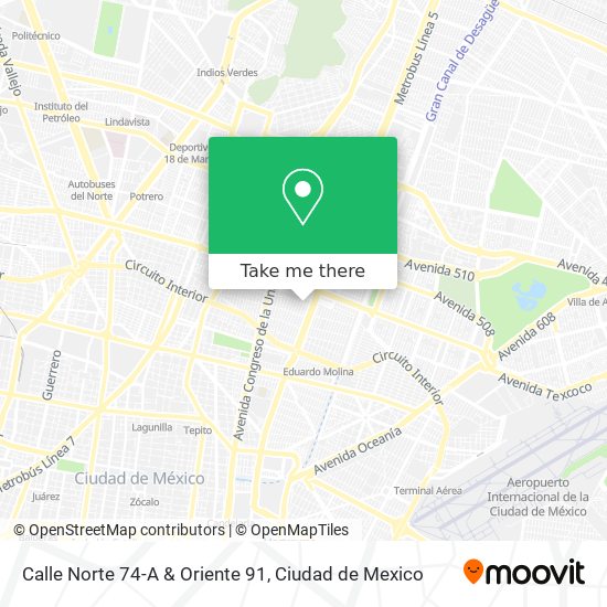 Calle Norte 74-A & Oriente 91 map