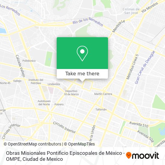 Obras Misionales Pontificio Episcopales de México - OMPE map