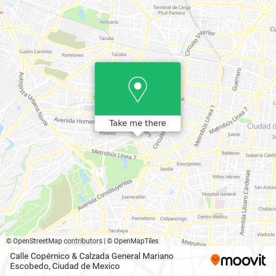 Calle Copérnico & Calzada General Mariano Escobedo map