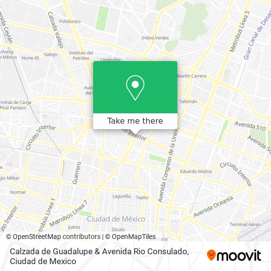 Calzada de Guadalupe & Avenida Rio Consulado map