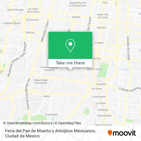 Feria del Pan de Muerto y Antojitos Mexicanos map