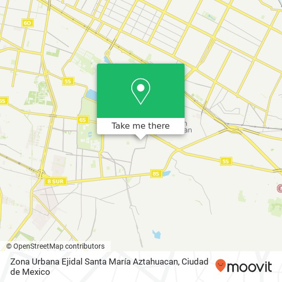 Mapa de Zona Urbana Ejidal Santa María Aztahuacan