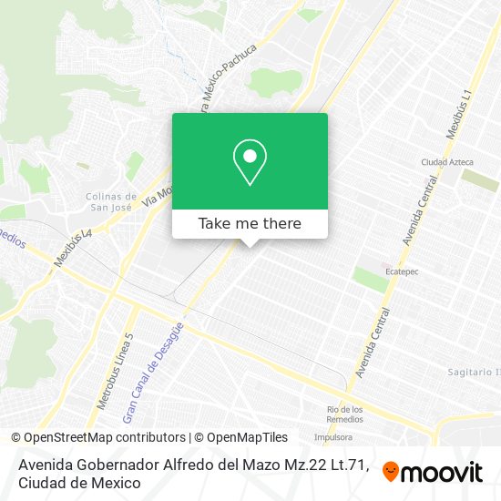 Avenida Gobernador Alfredo del Mazo Mz.22 Lt.71 map