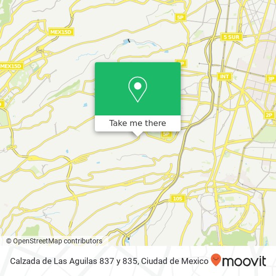 Calzada de Las Aguilas 837 y 835 map