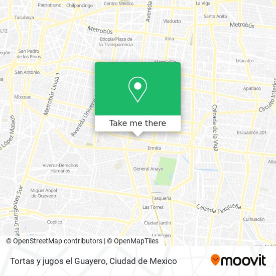 Tortas y jugos el Guayero map