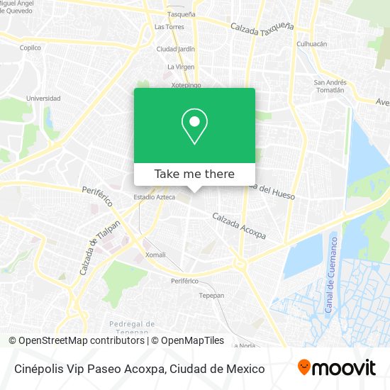 Mapa de Cinépolis Vip Paseo Acoxpa