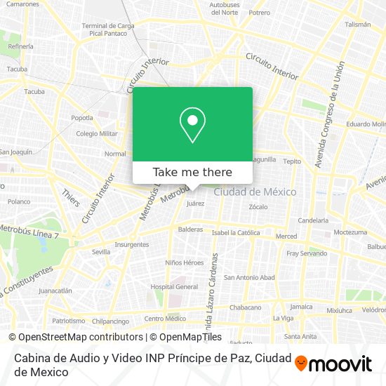 Cabina de Audio y Video INP Príncipe de Paz map