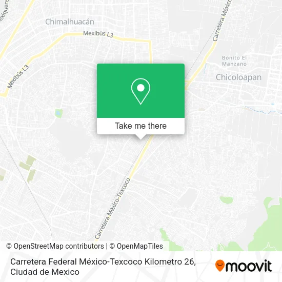 Mapa de Carretera Federal México-Texcoco Kilometro 26