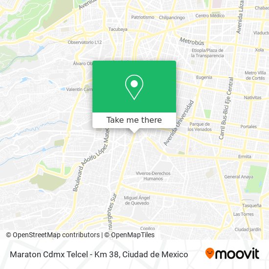 Maraton Cdmx Telcel - Km 38 map