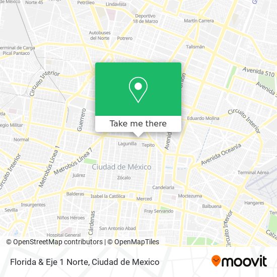 Florida & Eje 1 Norte map