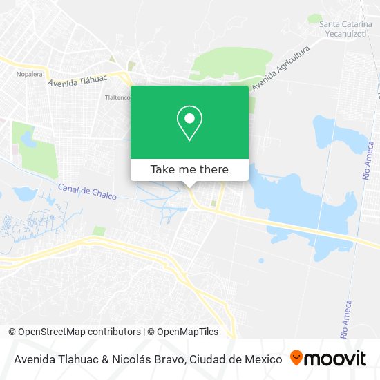 Avenida Tlahuac & Nicolás Bravo map