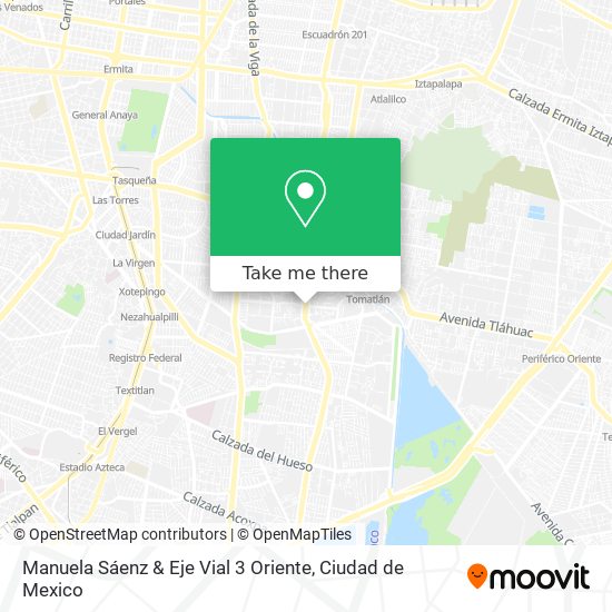 Mapa de Manuela Sáenz & Eje Vial 3 Oriente