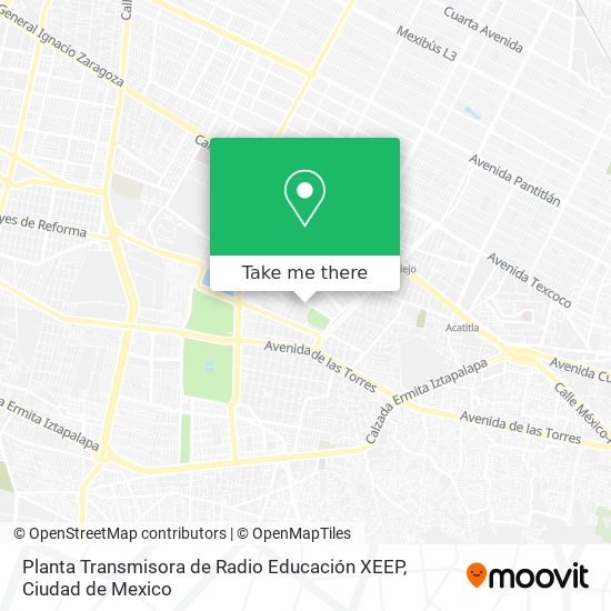 Mapa de Planta Transmisora  de Radio Educación XEEP