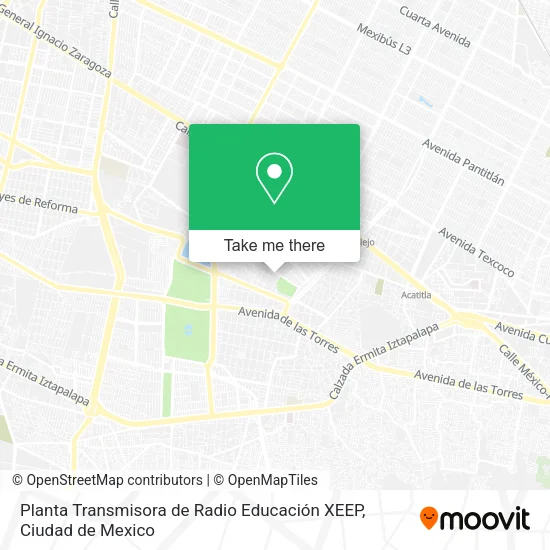Mapa de Planta Transmisora  de Radio Educación XEEP
