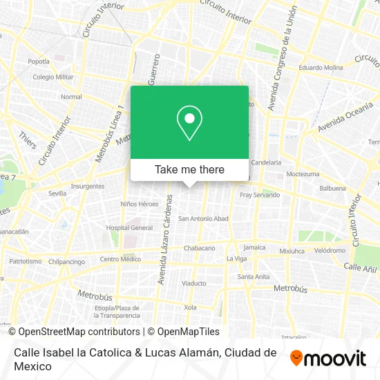 Mapa de Calle Isabel la Catolica & Lucas Alamán