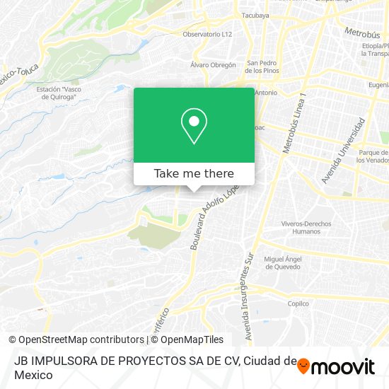 Mapa de JB IMPULSORA DE PROYECTOS SA DE CV
