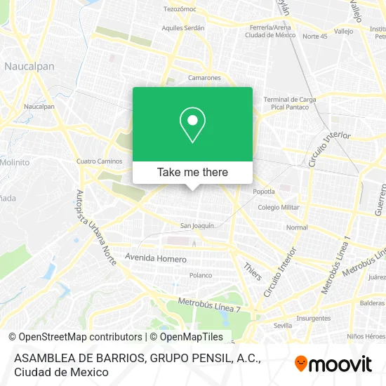 Mapa de ASAMBLEA DE BARRIOS, GRUPO PENSIL, A.C.