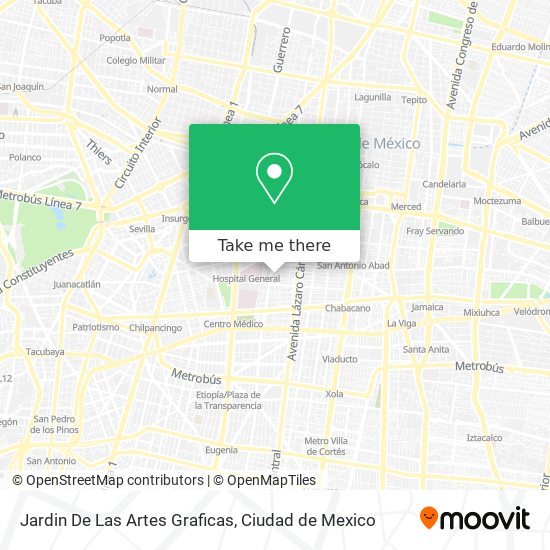 Jardin De Las Artes Graficas map