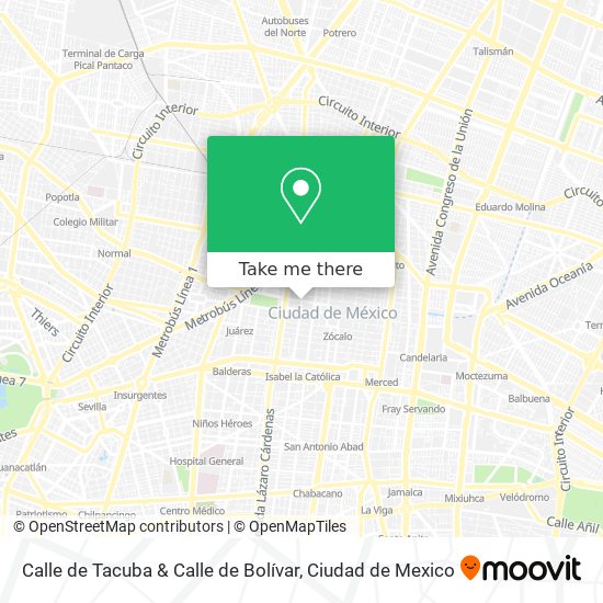 Calle de Tacuba & Calle de Bolívar map