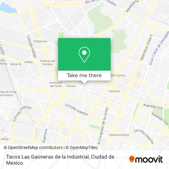 Tacos Las Gaoneras de la Industrial map