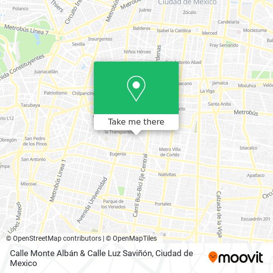 Mapa de Calle Monte Albán & Calle Luz Saviñón