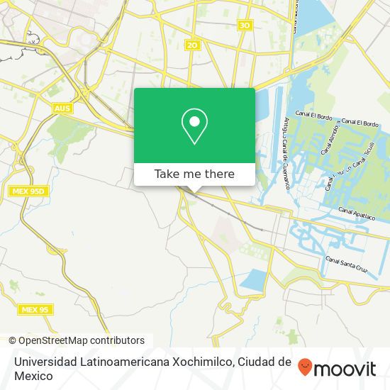 Universidad Latinoamericana Xochimilco map