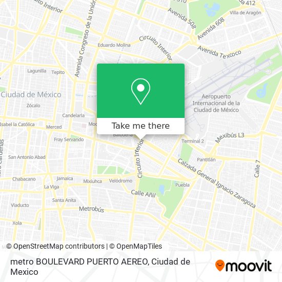 metro BOULEVARD PUERTO AEREO map