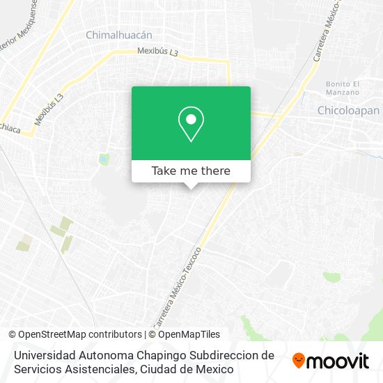 Universidad Autonoma Chapingo Subdireccion de Servicios Asistenciales map