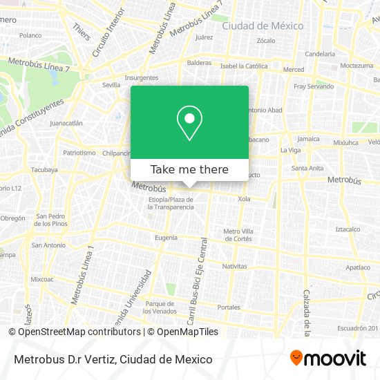 Metrobus D.r Vertiz map