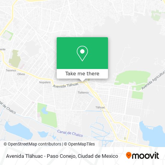 Mapa de Avenida Tláhuac - Paso Conejo