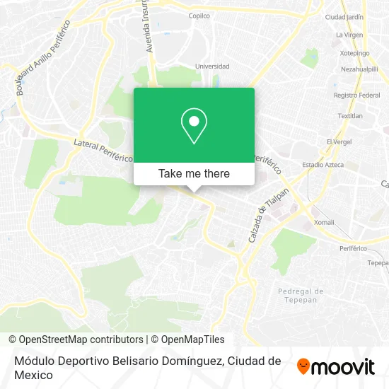 Módulo Deportivo Belisario Domínguez map