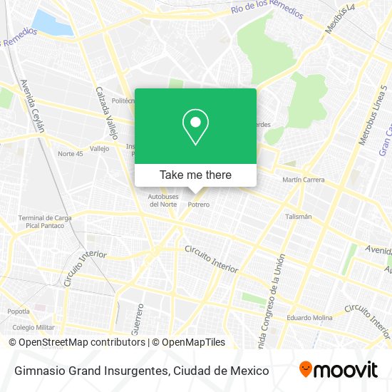 Mapa de Gimnasio Grand Insurgentes