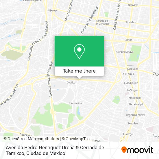 Avenida Pedro Henríquez Ureña & Cerrada de Temixco map