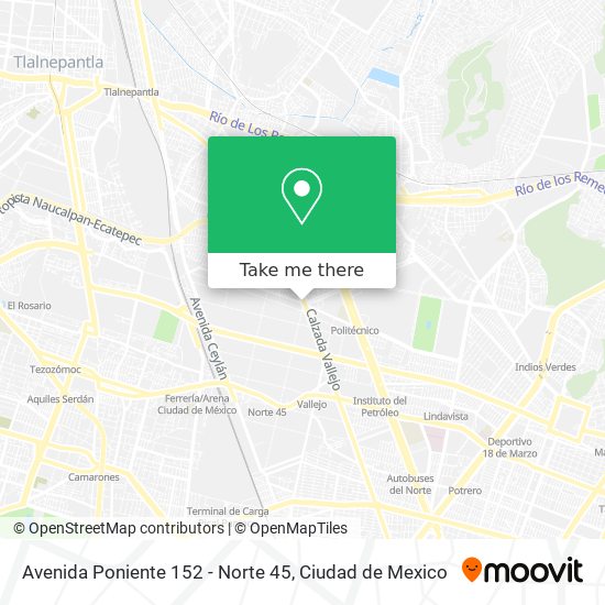 Avenida Poniente 152 - Norte 45 map