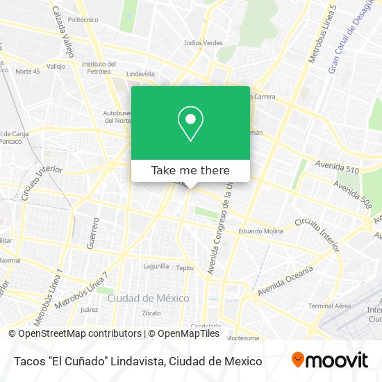 Tacos "El Cuñado" Lindavista map