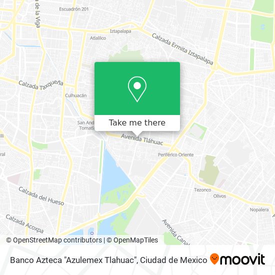 Banco Azteca "Azulemex Tlahuac" map
