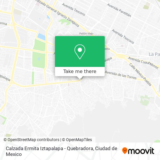 Calzada Ermita Iztapalapa - Quebradora map