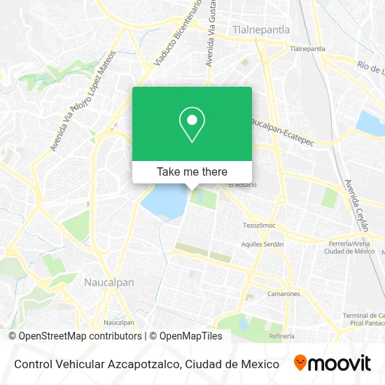 Control Vehicular Azcapotzalco map