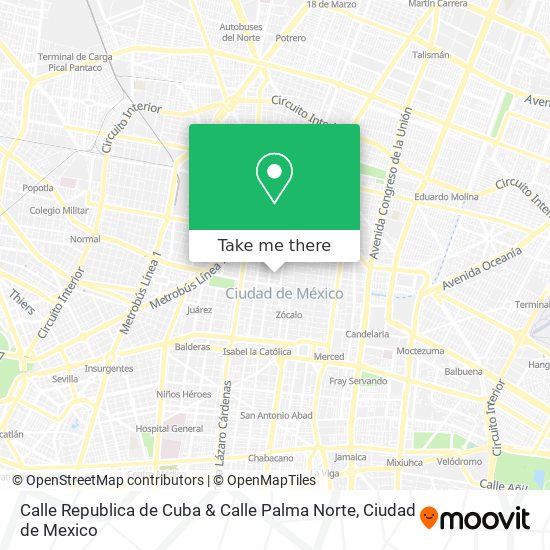 Calle Republica de Cuba & Calle Palma Norte map