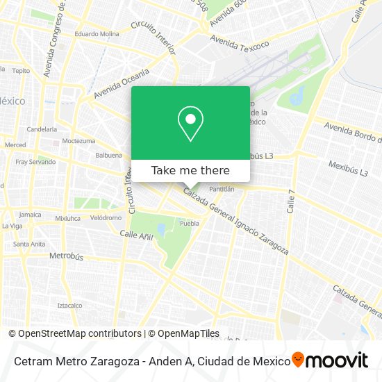 Mapa de Cetram Metro Zaragoza - Anden A