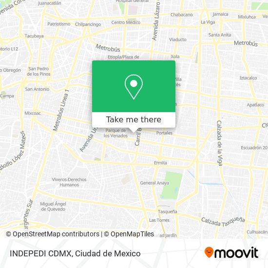 Mapa de INDEPEDI CDMX