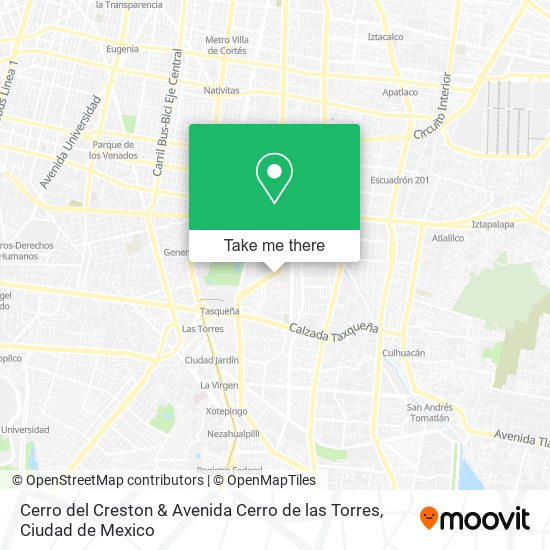Cerro del Creston & Avenida Cerro de las Torres map